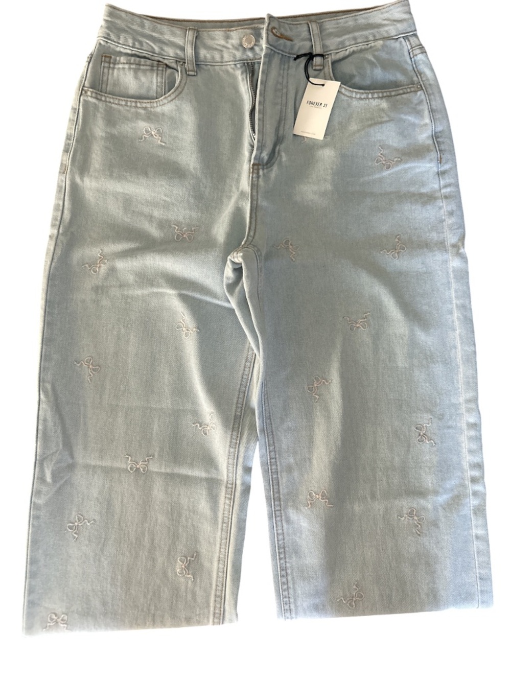 Forever 21 jeans with bow detail